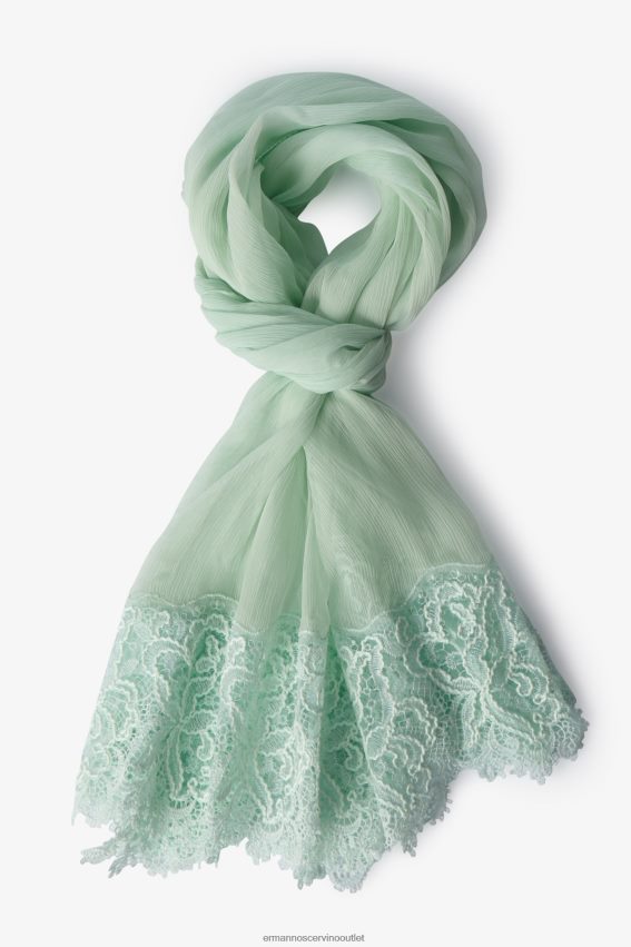 Accessory NZ Ermanno Scervino Women Chiffon And Lace Stole Verde Menta 2H2X28210