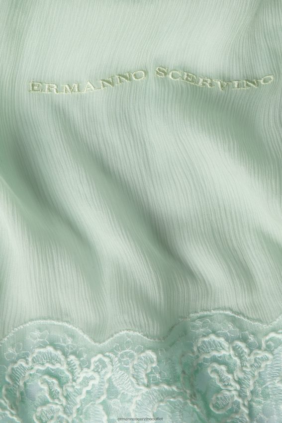 Accessory NZ Ermanno Scervino Women Chiffon And Lace Stole Verde Menta 2H2X28210