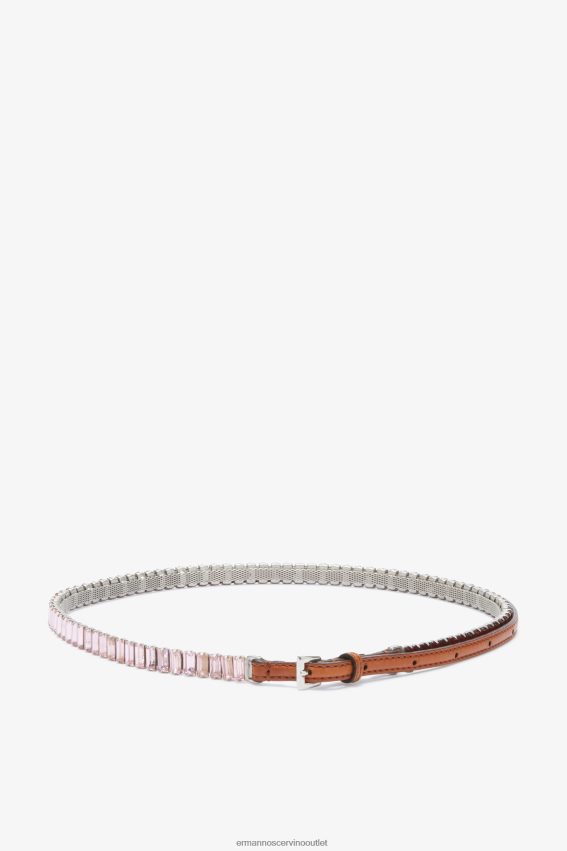 Accessory NZ Ermanno Scervino Women Crystal-Adorned Thin Belt Red 2H2X28197