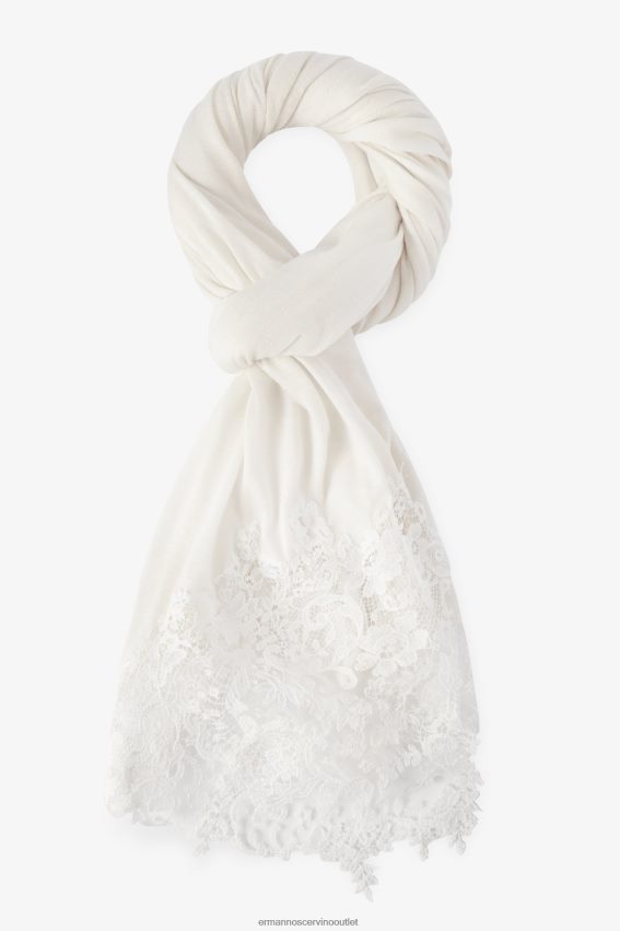 Accessory NZ Ermanno Scervino Women Lace-Adorned Pashmina White 2H2X28207