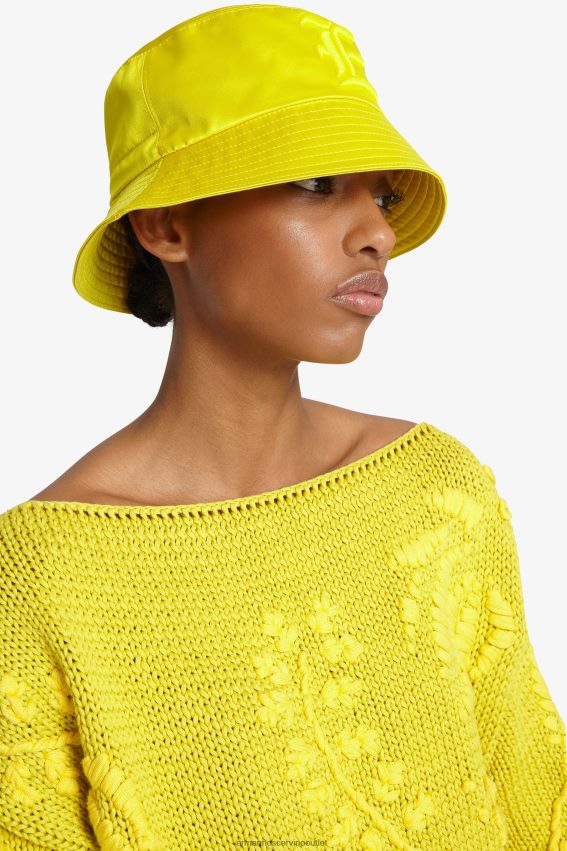 Accessory NZ Ermanno Scervino Women Satin Bucket Hat Yellow 2H2X28200