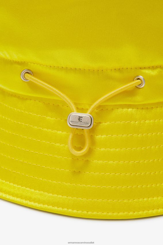 Accessory NZ Ermanno Scervino Women Satin Bucket Hat Yellow 2H2X28200