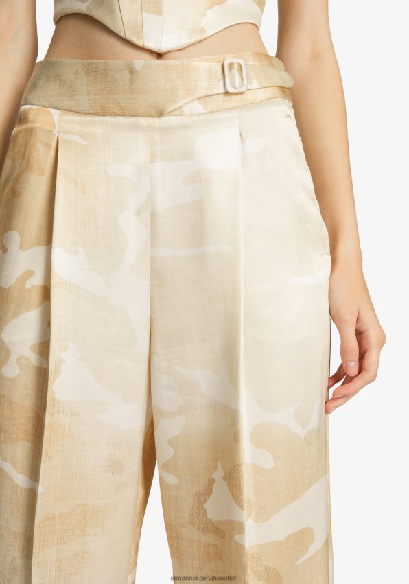 Apparel NZ Ermanno Scervino Women Camouflage Palazzo Trousers Beige 2H2X28101