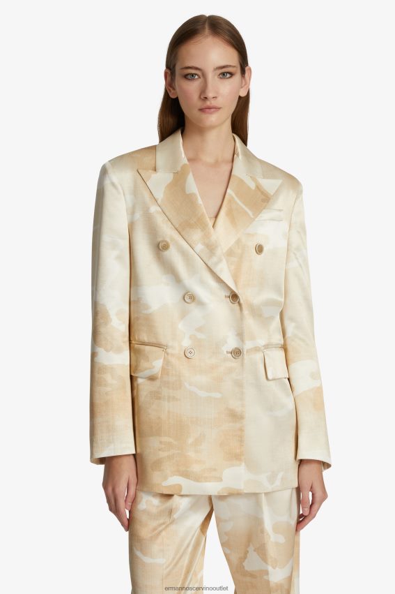 Apparel NZ Ermanno Scervino Women Camouflage-Print Blazer Beige 2H2X2824