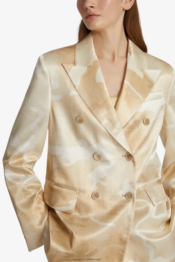 Apparel NZ Ermanno Scervino Women Camouflage-Print Blazer Beige 2H2X2824