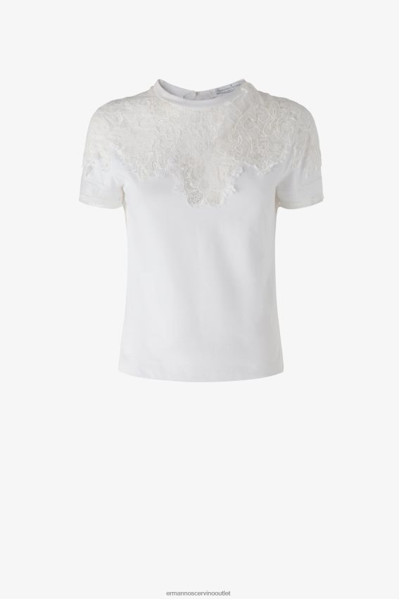 Apparel NZ Ermanno Scervino Women Cotton And Lace T-Shirt White 2H2X2897