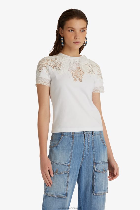 Apparel NZ Ermanno Scervino Women Cotton And Lace T-Shirt White 2H2X2897