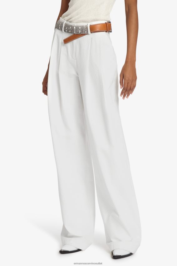 Apparel NZ Ermanno Scervino Women Cotton Palazzo Trousers White 2H2X28102