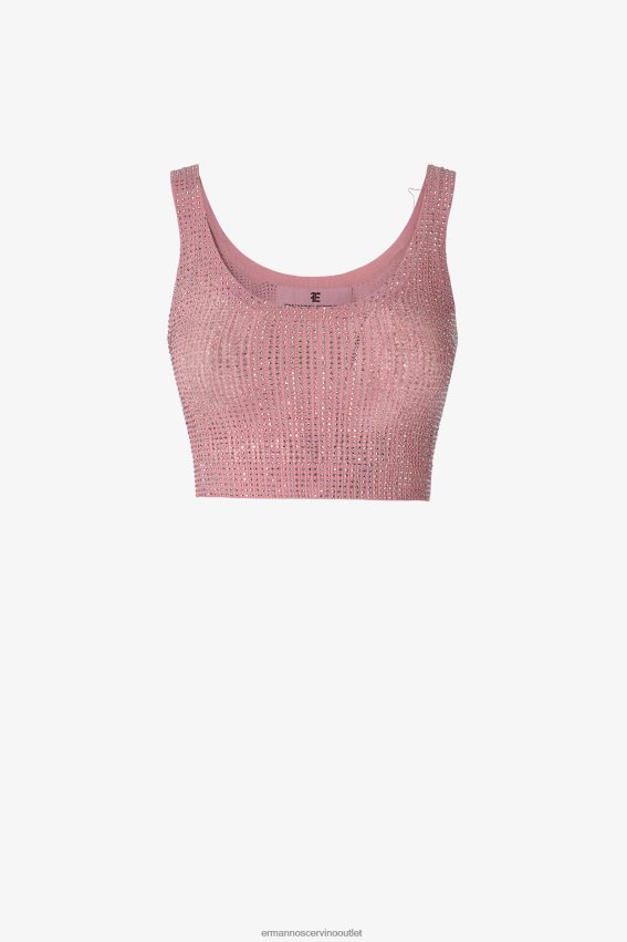 Apparel NZ Ermanno Scervino Women Crystal-Adorned Crop Top Pink 2H2X2870