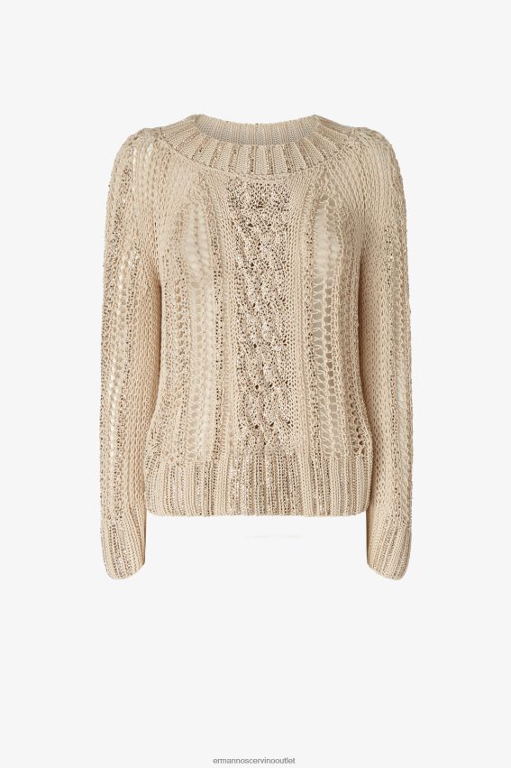 Apparel NZ Ermanno Scervino Women Crystal-Adorned Sweater With Openwork White 2H2X2846