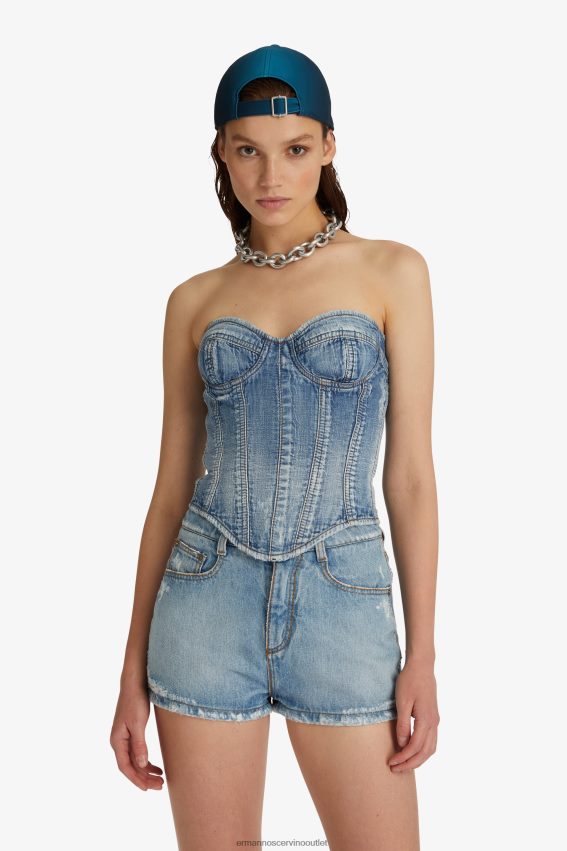 Apparel NZ Ermanno Scervino Women Denim Corset Blue 2H2X2893