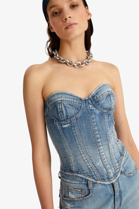 Apparel NZ Ermanno Scervino Women Denim Corset Blue 2H2X2893