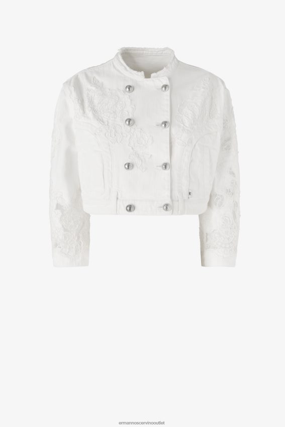 Apparel NZ Ermanno Scervino Women Denim Cropped Jacket White 2H2X2820