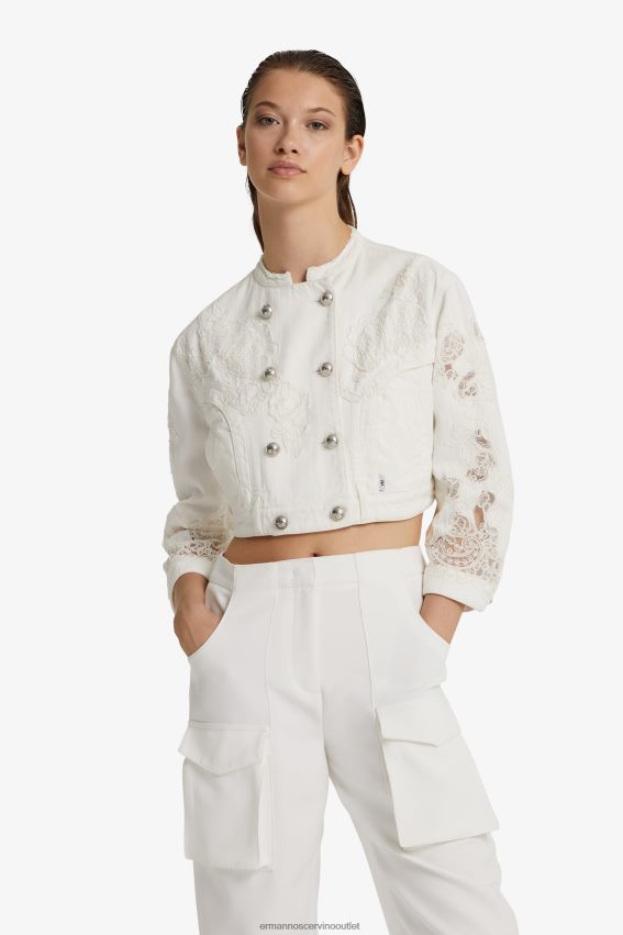 Apparel NZ Ermanno Scervino Women Denim Cropped Jacket White 2H2X2820