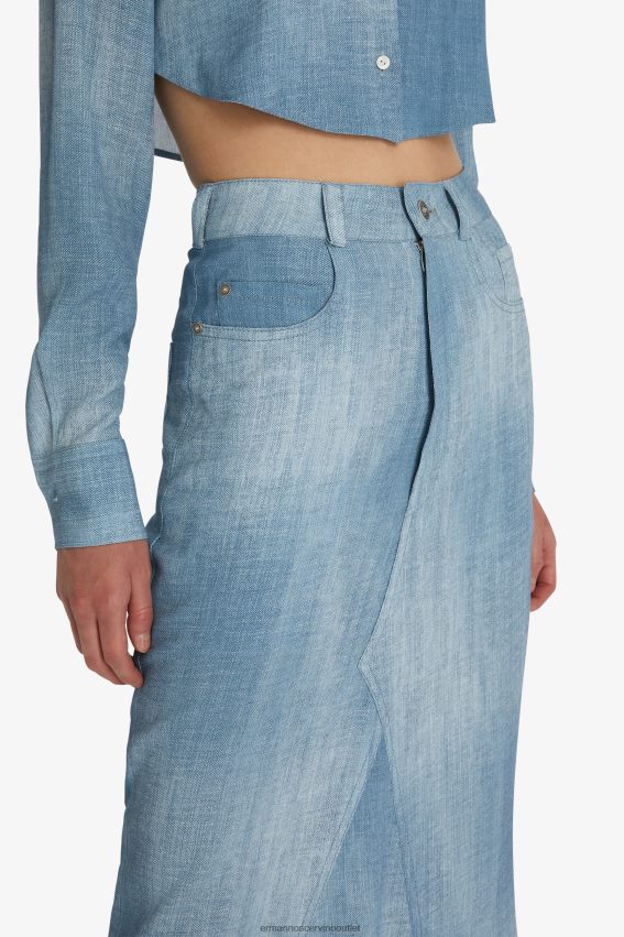 Apparel NZ Ermanno Scervino Women Denim-Look Maxi Skirt Blue 2H2X28129