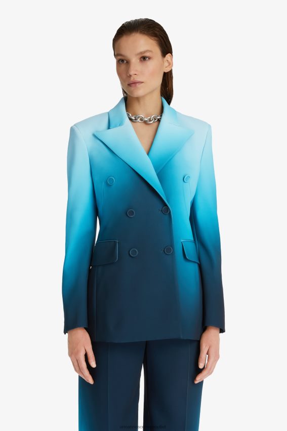 Apparel NZ Ermanno Scervino Women Double-Breasted Cady Blazer Blue 2H2X2835