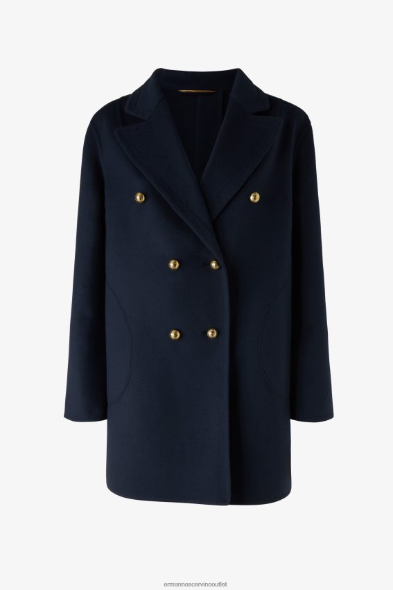 Apparel NZ Ermanno Scervino Women Double-Breasted Woollen Cloth Pea Coat Blue 2H2X2841