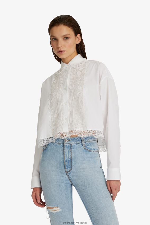 Apparel NZ Ermanno Scervino Women Embroidered Cropped Shirt White 2H2X2888