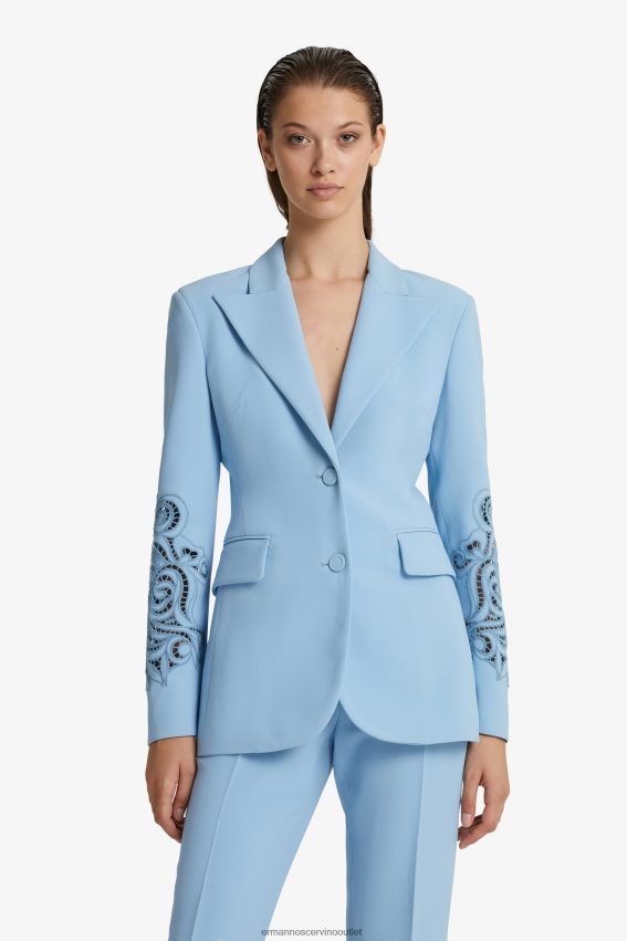 Apparel NZ Ermanno Scervino Women Embroidered Jacket Light Blue 2H2X2838