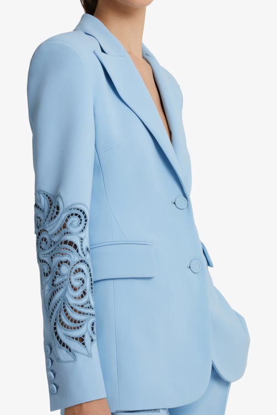 Apparel NZ Ermanno Scervino Women Embroidered Jacket Light Blue 2H2X2838