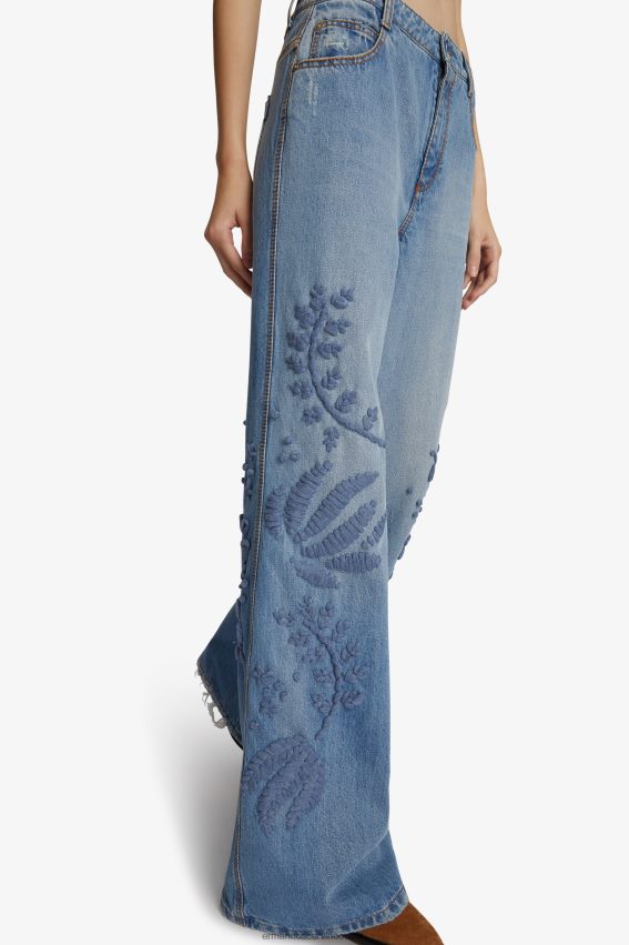 Apparel NZ Ermanno Scervino Women Embroidered Palazzo Jeans Blue 2H2X28108