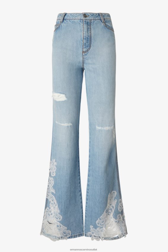 Apparel NZ Ermanno Scervino Women Lace-Adorned Bootcut Jeans Blue 2H2X28110