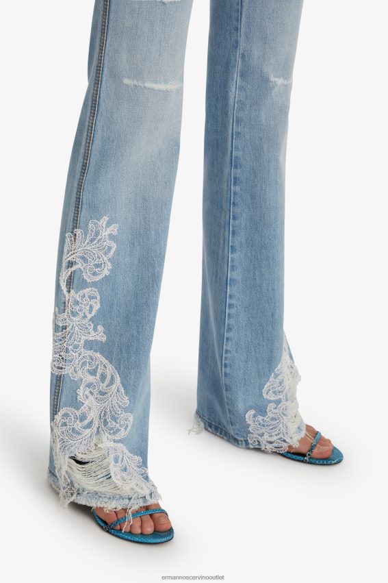 Apparel NZ Ermanno Scervino Women Lace-Adorned Bootcut Jeans Blue 2H2X28110