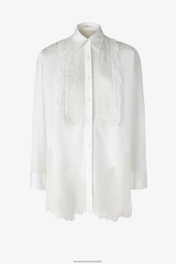 Apparel NZ Ermanno Scervino Women Lace-Adorned Oversized Shirt White 2H2X2886