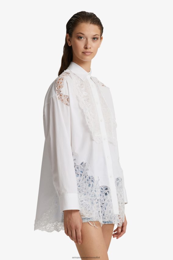 Apparel NZ Ermanno Scervino Women Lace-Adorned Oversized Shirt White 2H2X2886