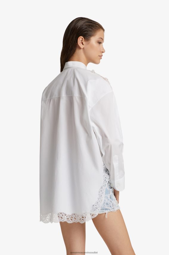 Apparel NZ Ermanno Scervino Women Lace-Adorned Oversized Shirt White 2H2X2886