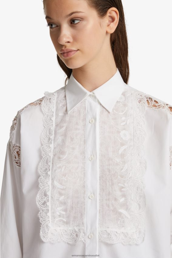 Apparel NZ Ermanno Scervino Women Lace-Adorned Oversized Shirt White 2H2X2886