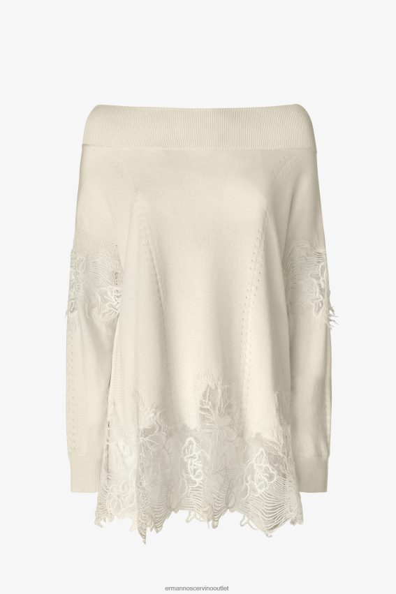 Apparel NZ Ermanno Scervino Women Lace-Adorned Oversized Sweater White 2H2X2862