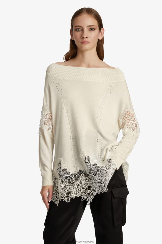 Apparel NZ Ermanno Scervino Women Lace-Adorned Oversized Sweater White 2H2X2862