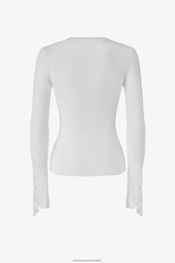 Apparel NZ Ermanno Scervino Women Lace-Adorned Snug-Fit Sweater White 2H2X2856