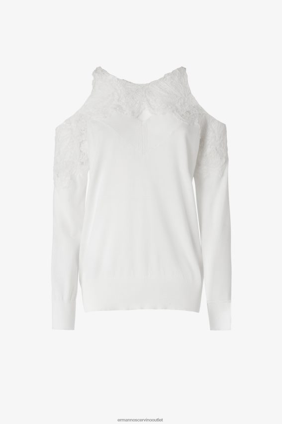 Apparel NZ Ermanno Scervino Women Lace-Adorned Sweater White 2H2X2864