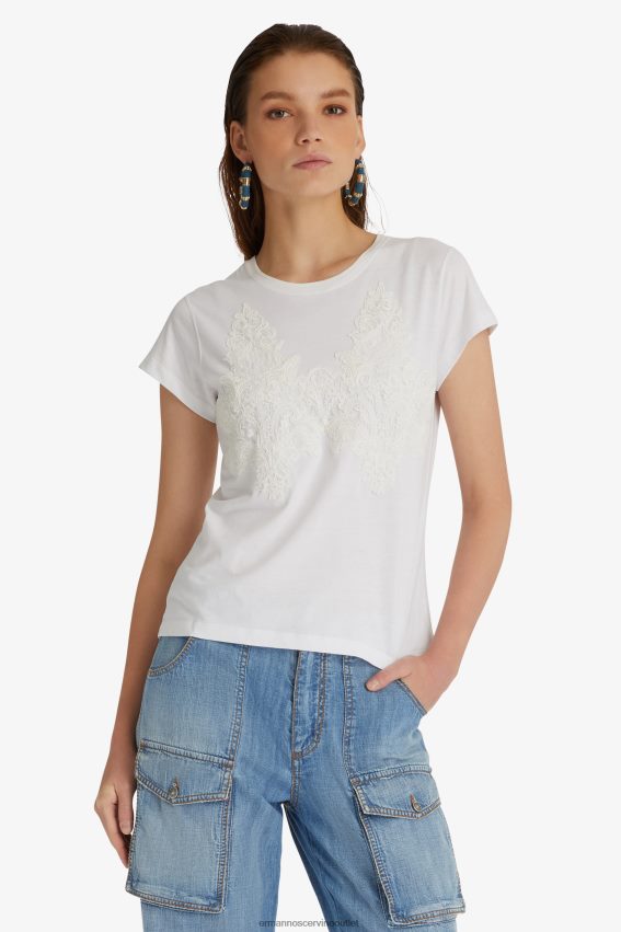 Apparel NZ Ermanno Scervino Women Lace-Adorned T-Shirt White 2H2X2899