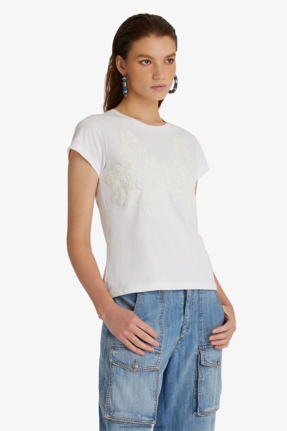 Apparel NZ Ermanno Scervino Women Lace-Adorned T-Shirt White 2H2X2899