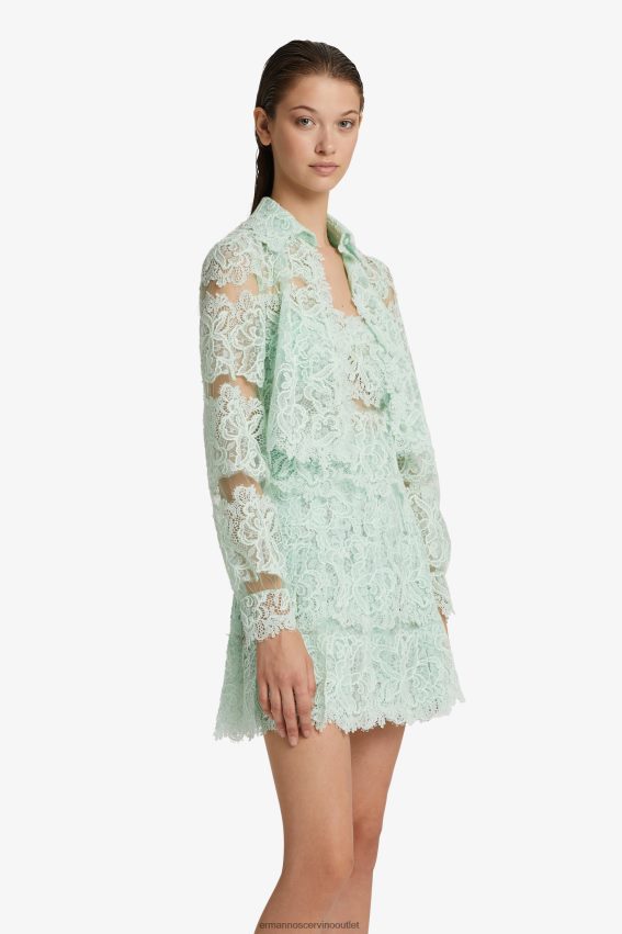 Apparel NZ Ermanno Scervino Women Lace Cropped Shirt Mint Green 2H2X2890