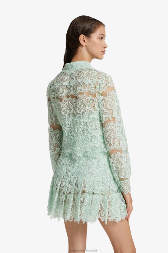 Apparel NZ Ermanno Scervino Women Lace Cropped Shirt Mint Green 2H2X2890