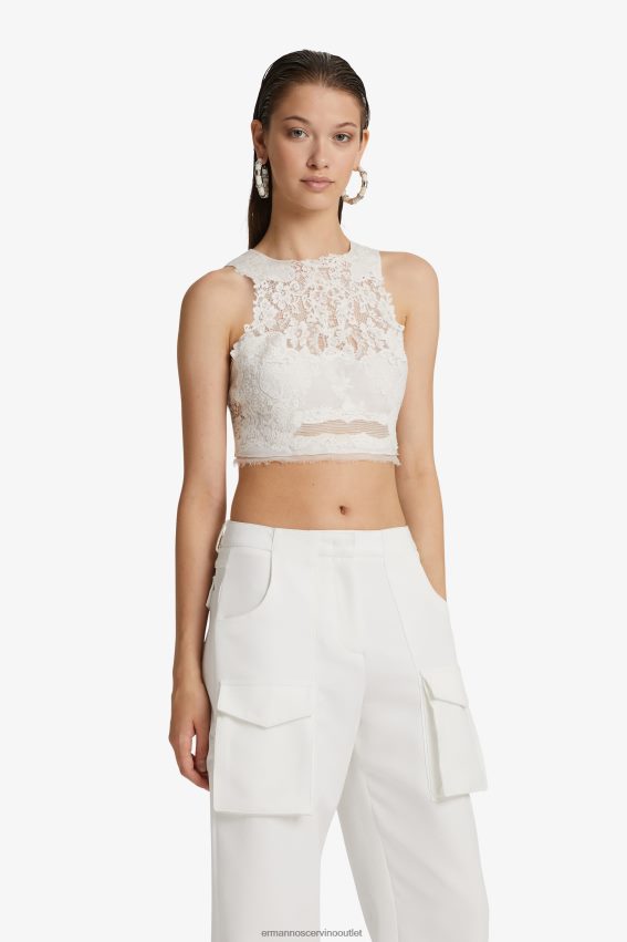 Apparel NZ Ermanno Scervino Women Lace Cropped Top White 2H2X2895