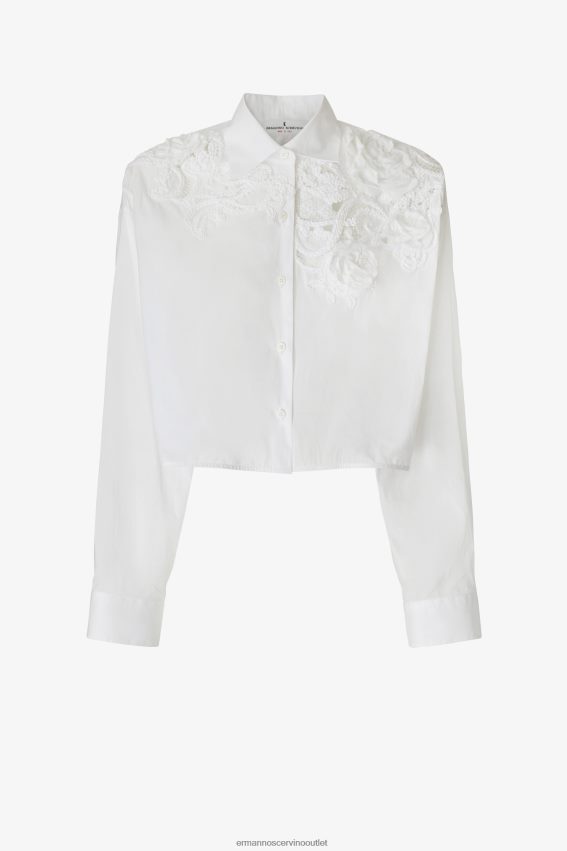 Apparel NZ Ermanno Scervino Women Lace-Detailed Cropped Shirt White 2H2X2879