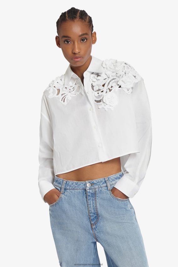 Apparel NZ Ermanno Scervino Women Lace-Detailed Cropped Shirt White 2H2X2879