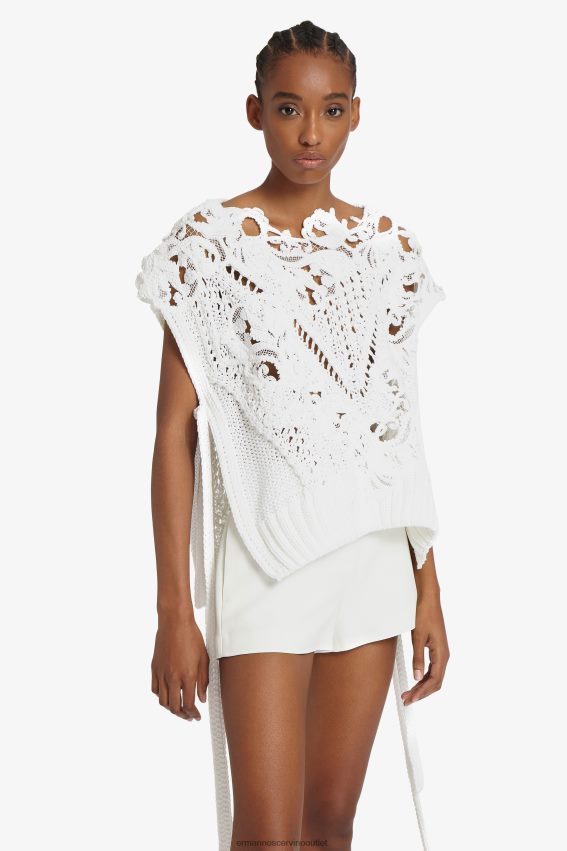 Apparel NZ Ermanno Scervino Women Lace-Detailed Sweater With Cut-Outs White 2H2X2852