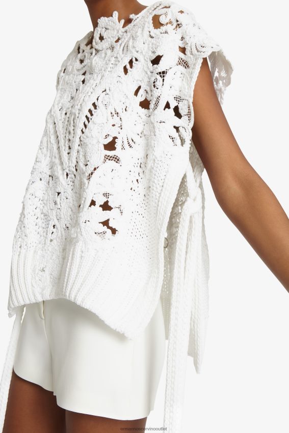 Apparel NZ Ermanno Scervino Women Lace-Detailed Sweater With Cut-Outs White 2H2X2852