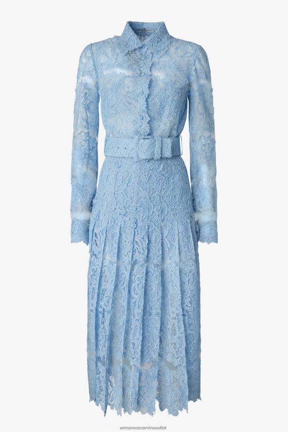 Apparel NZ Ermanno Scervino Women Lace Shirt Dress Light Blue 2H2X289