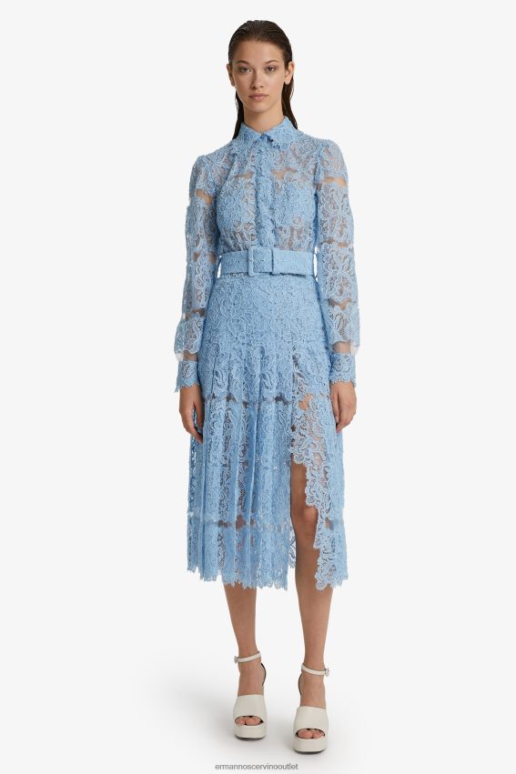 Apparel NZ Ermanno Scervino Women Lace Shirt Dress Light Blue 2H2X289