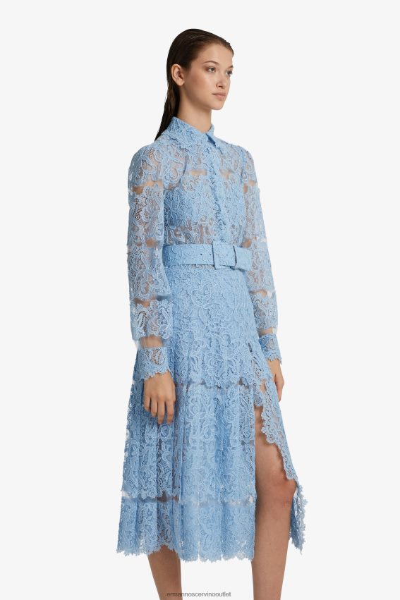 Apparel NZ Ermanno Scervino Women Lace Shirt Dress Light Blue 2H2X289