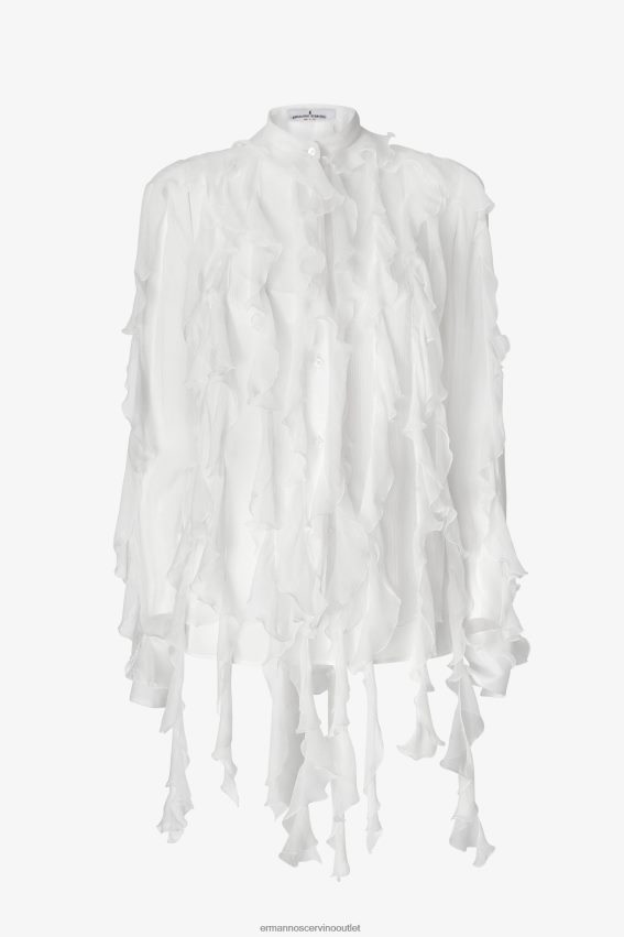 Apparel NZ Ermanno Scervino Women Light Shirt With Ruches White 2H2X2877