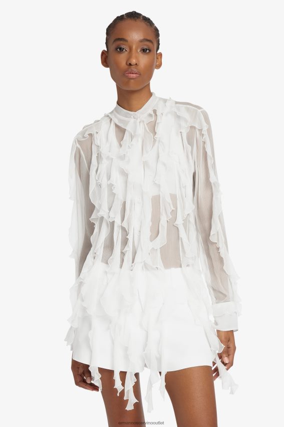 Apparel NZ Ermanno Scervino Women Light Shirt With Ruches White 2H2X2877