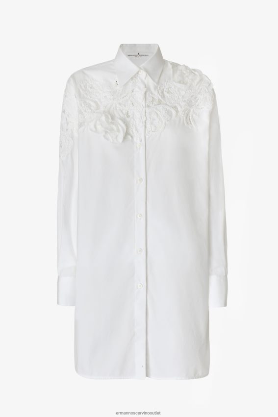 Apparel NZ Ermanno Scervino Women Long Embroidered Shirt White 2H2X2880